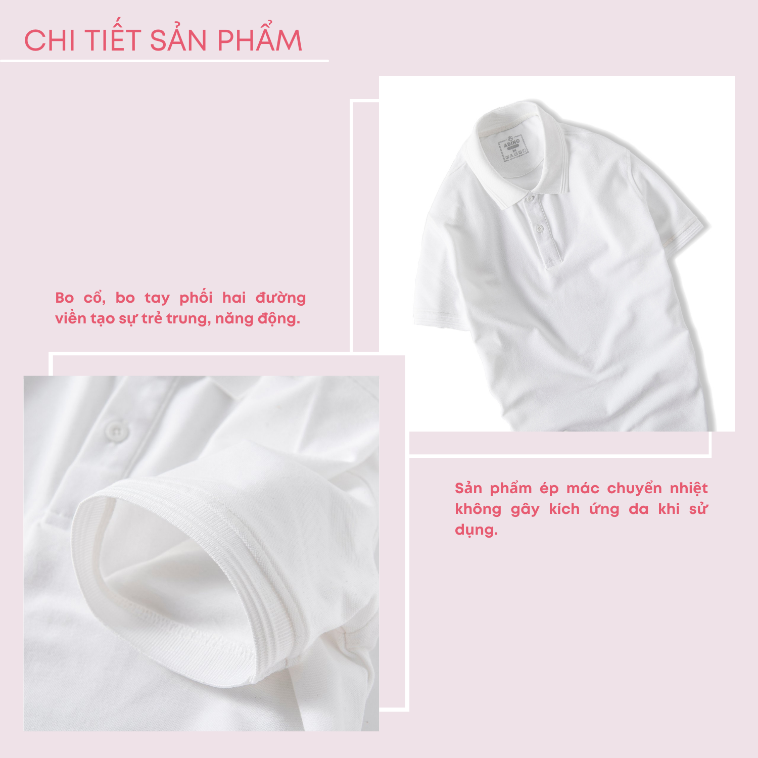 Áo polo nữ ADINO màu trắng phối viền chìm vải cotton co giãn dáng slimfit trẻ trung APN03