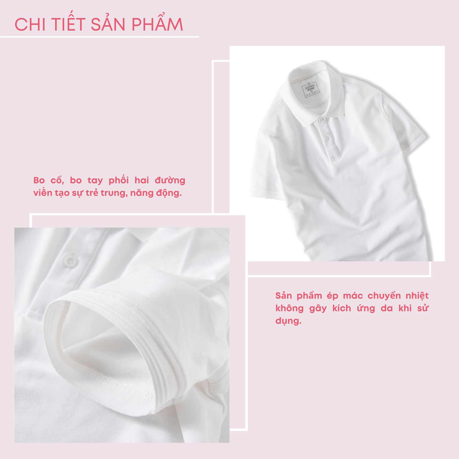 Áo polo nữ màu trắng phối viền chìm ADINO vải cotton polyester mềm dáng slimfit công sở hơi ôm trẻ trung APN03