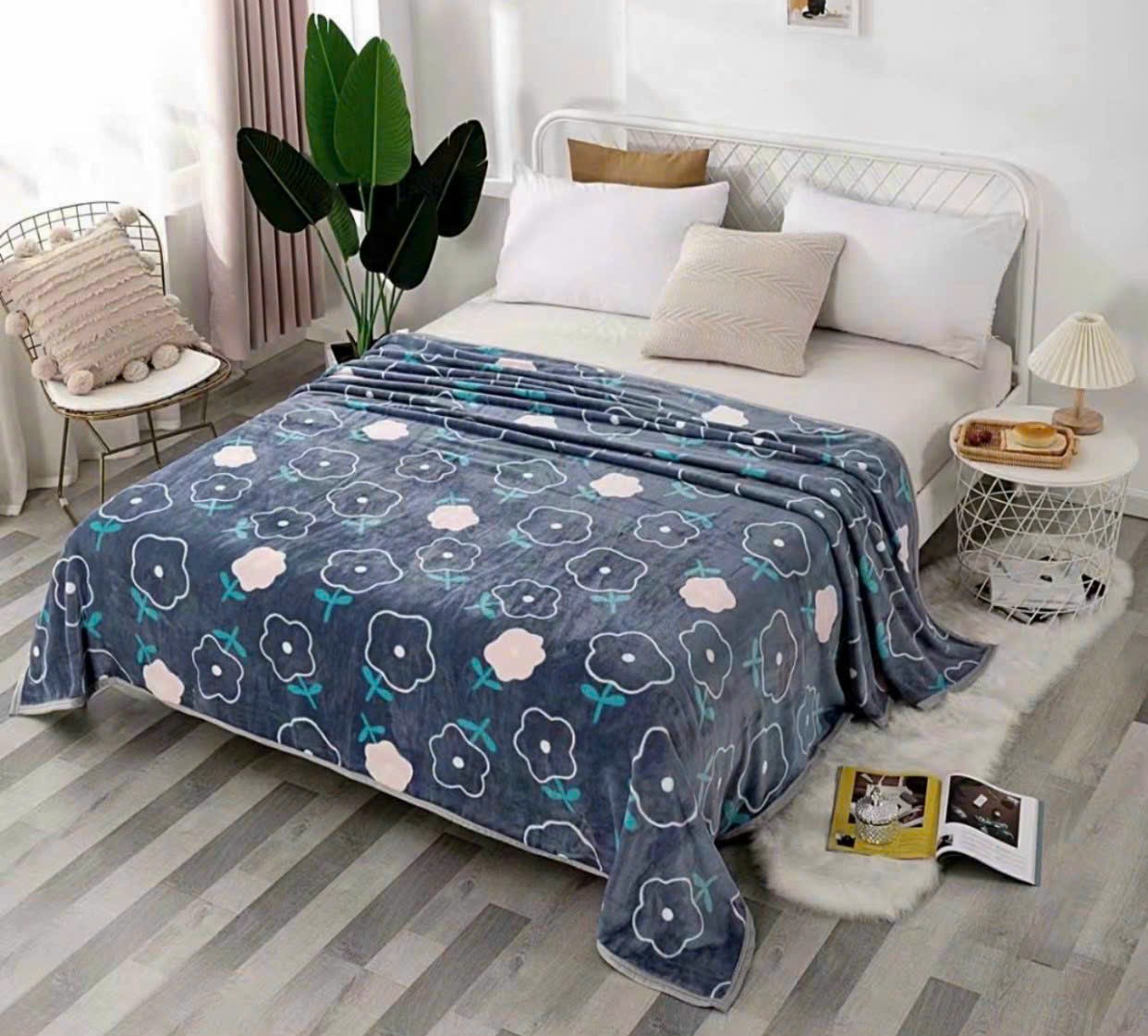 Chăn lông tuyết sữa hàn quốc in hình siêu đẹp siêu mềm mịn kích thước. 2mx2m2