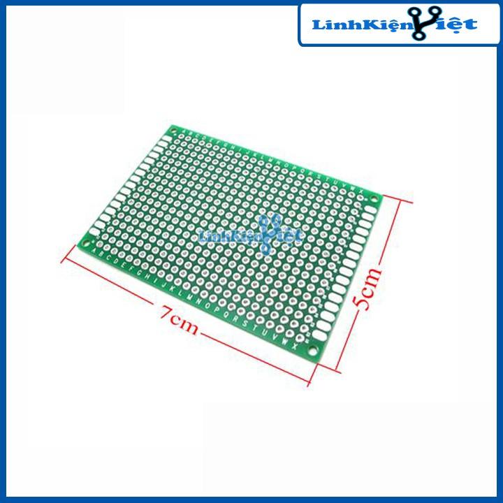 PCB Đục Lỗ 2 Mặt LOẠI 5X7CM( PHÍP THỦY TINH FR1.4)