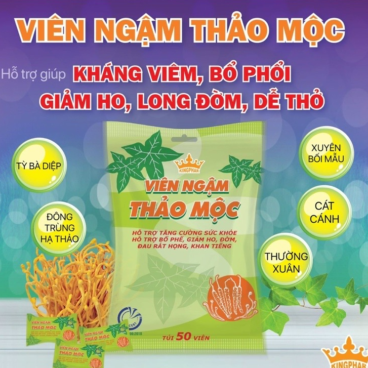 Viên ngậm thảo mộc Kingphar , túi 50v