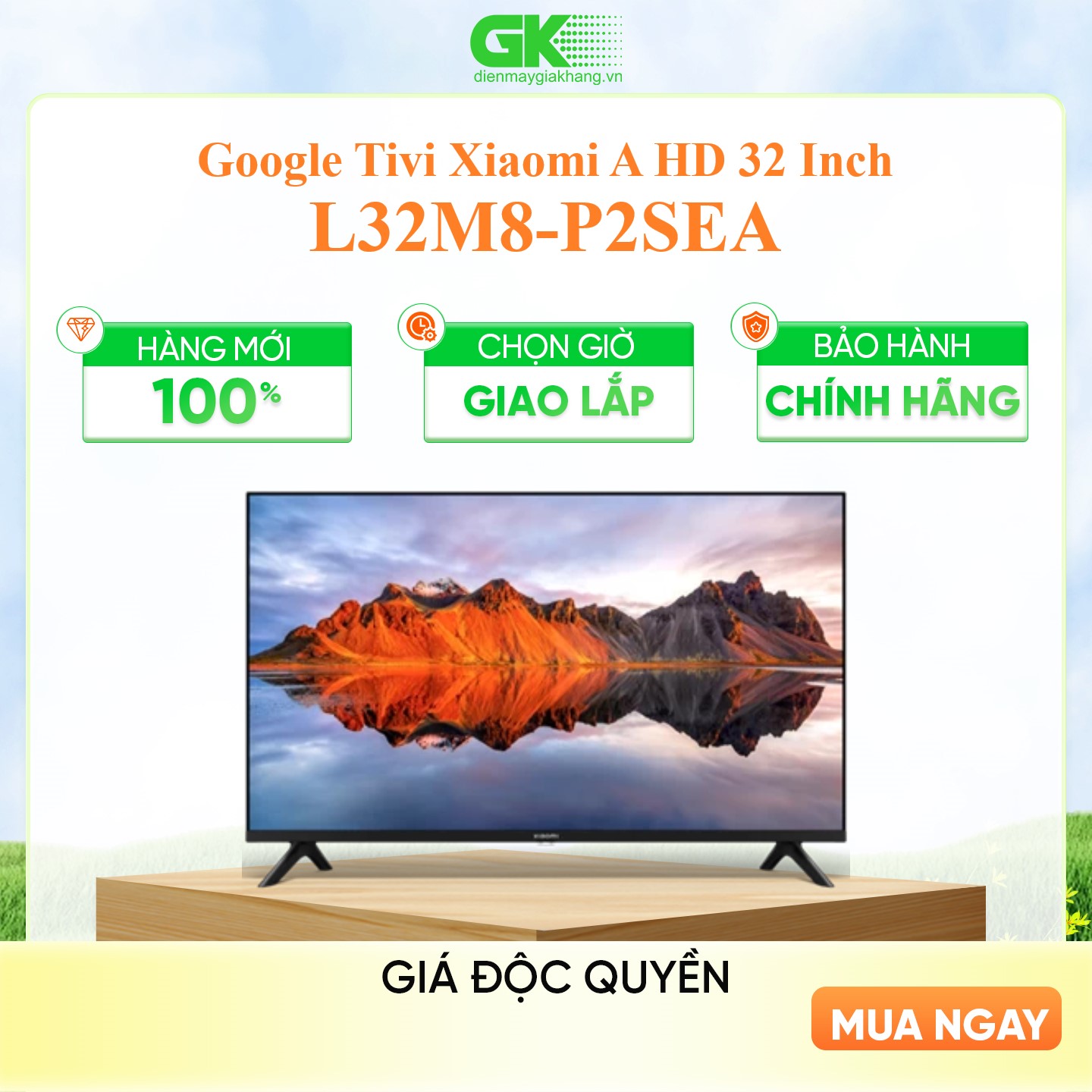 Google Tivi Xiaomi A HD 32 Inch L32M8-P2SEA - Hàng chính hãng - Chỉ giao HCM