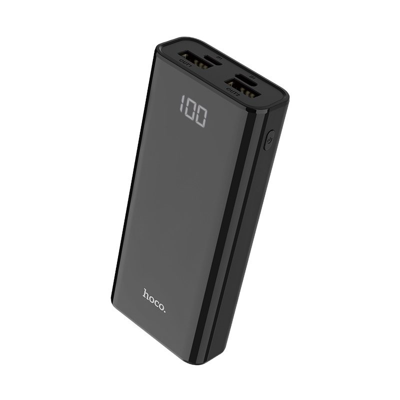 Pin dự phòng Power Bank sử dụng 2 cổng sạc đầu ra USB sạc đồng thời cho 2 thiết bị giúp giảm thiểu thời gian sạc ( Đen)  - Hàng chính hãng