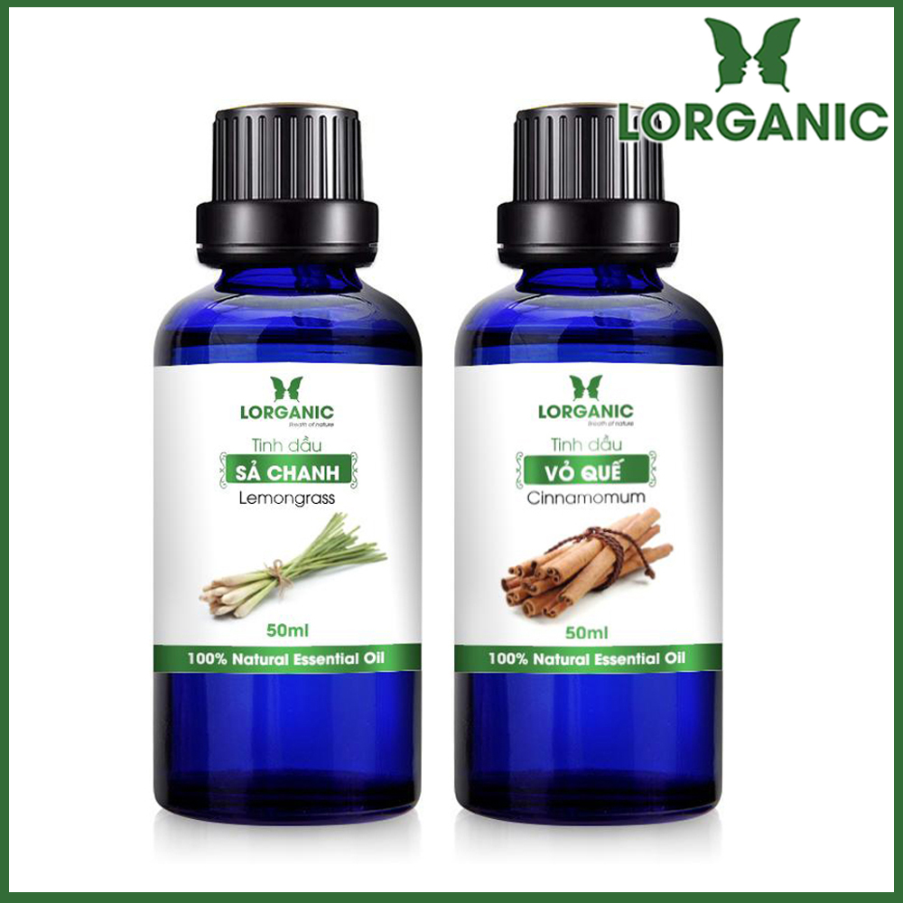 Combo Tinh Dầu Sả Chanh Lorganic + Quế Lorganic