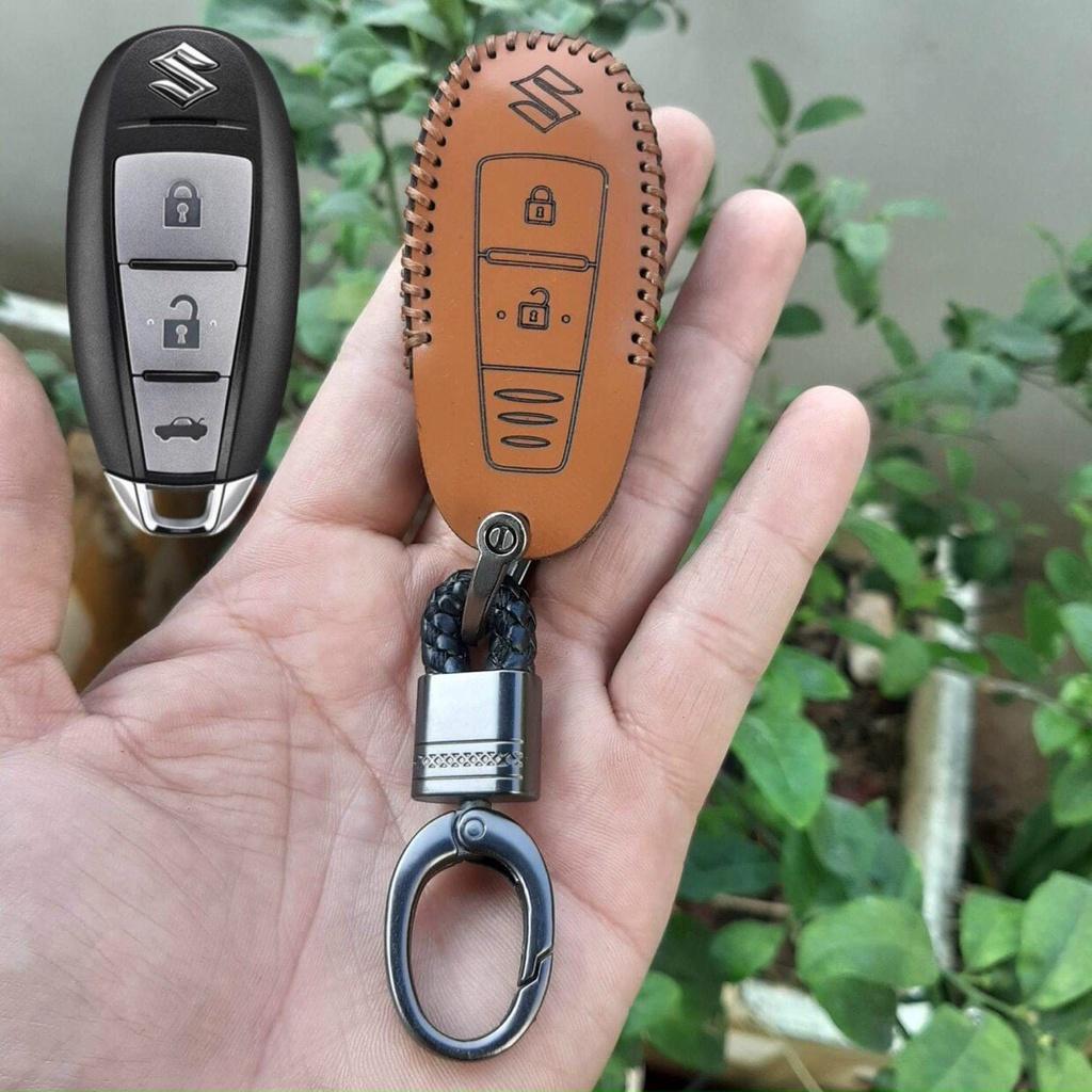 Bao da chìa khóa SUZUKI Swift, Ciaz, Vitara, Ertiga. Da thật, bảo hành 24 tháng, có khắc tên và sdt