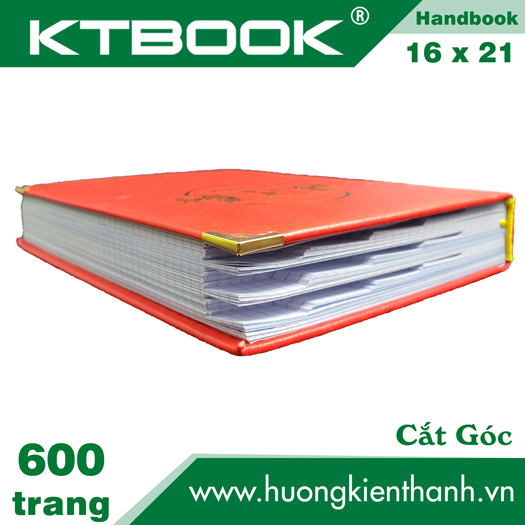 SỔ GHI CHÉP BÌA DA KTBOOK HANDBOOK CAO CẤP 600 trang size A5 ruột giấy in caro (Cắt Góc)