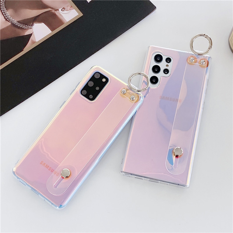 Ốp Lưng Hologram Đính Dây Xỏ Tay Cho Samsung Galaxy S23 Ultra / S23 Plus / S22 Ultra / S22 Plus / S20 Ultra / S20 Plus / Note20Ultra / Note10 Plus