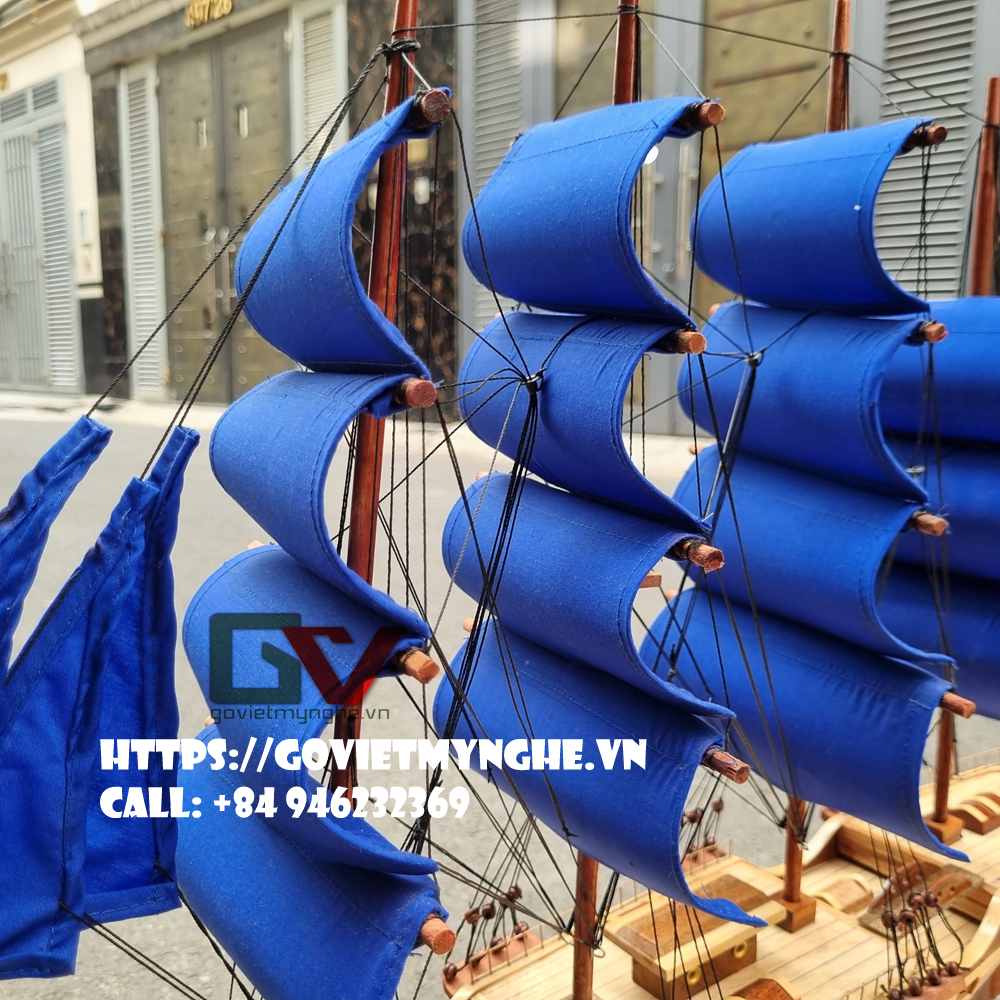 Tàu thuyền gỗ trang trí France II mô hình thuyền trang trí phong thủy