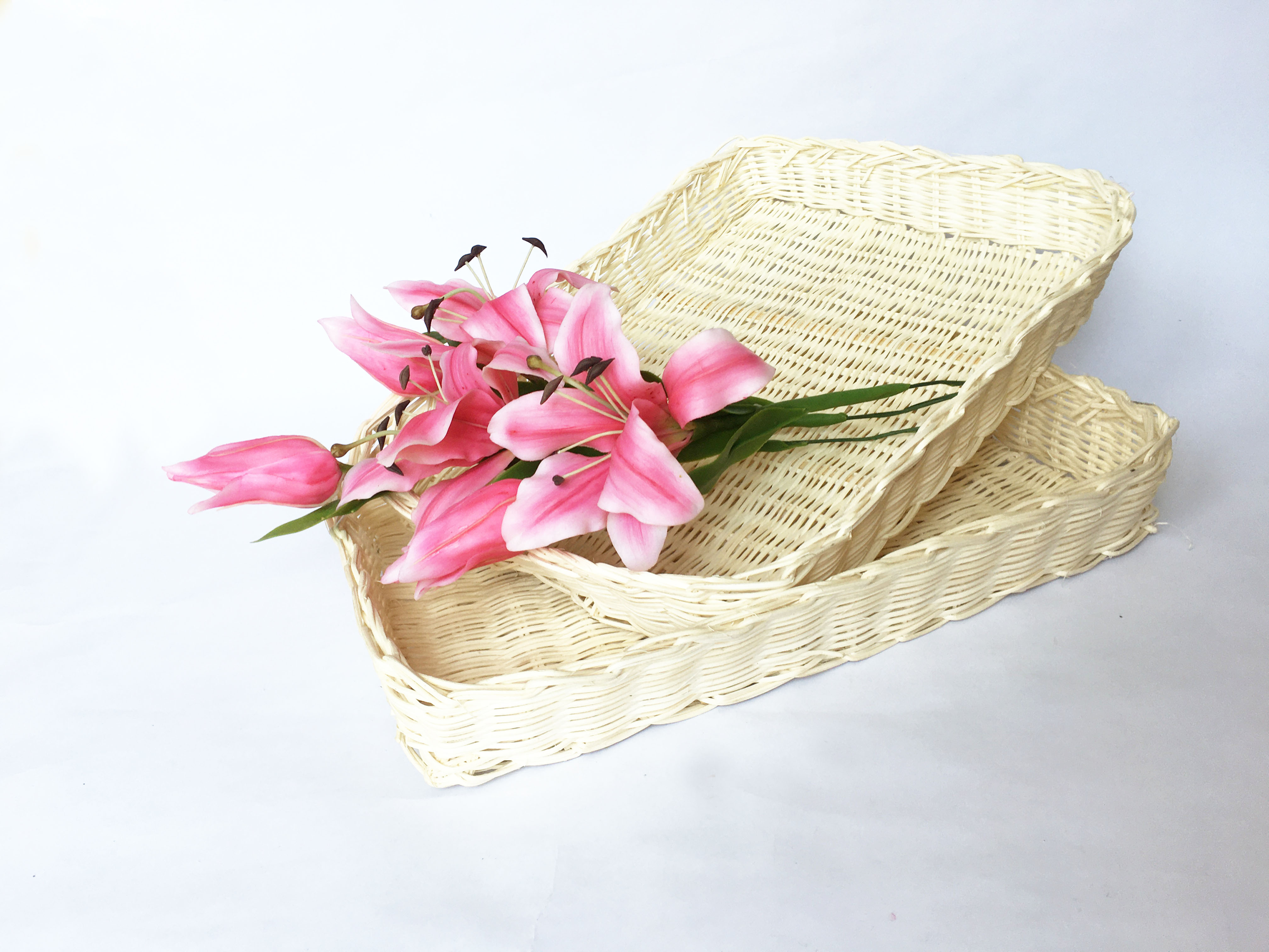 Khay mây đan bằng mây tự nhiên Khay chữ nhật KT D32xR22xC5.5cm đựng đồ, decor, trang trí bằng mây