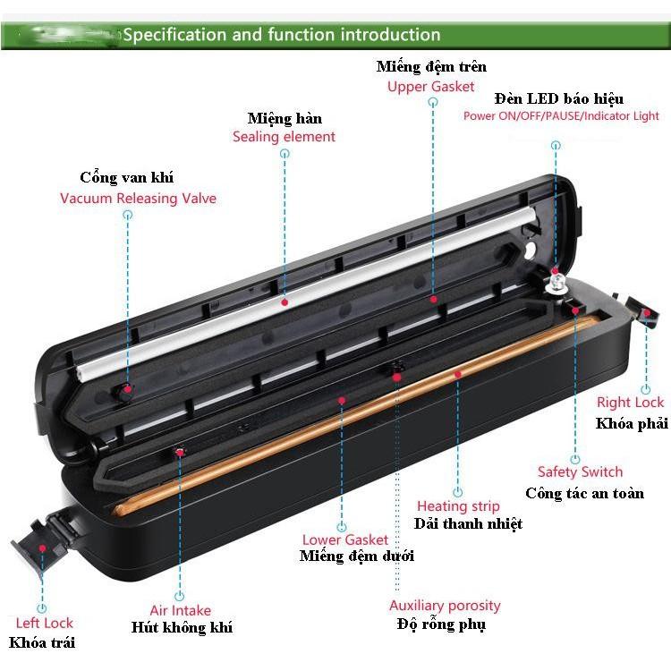 Máy Hút Chân Không Thực Phẩm Vacuum Sealer Tiện Lợi