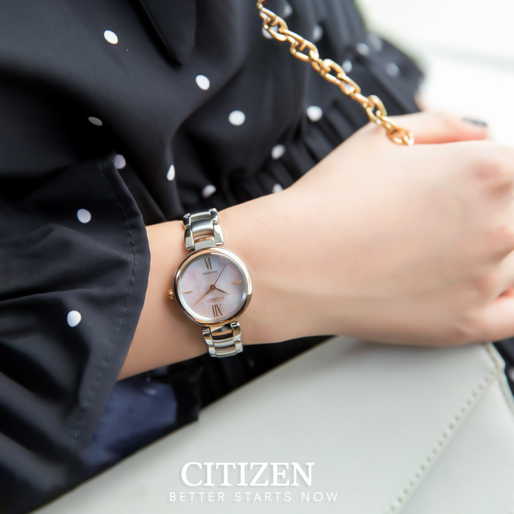 Đồng Hồ Nữ Citizen Dây Thép Không Gỉ EM0536-84Y - Mặt Xà Cừ (Sapphire)