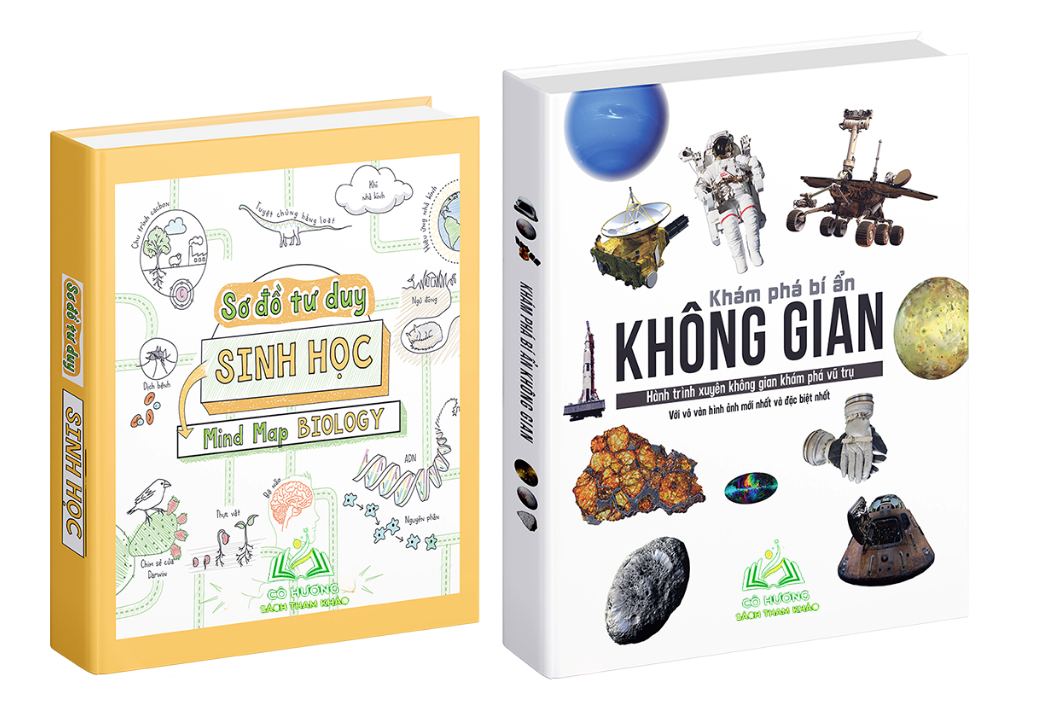 Combo sách Sơ đồ tư duy sinh học và Khám phá bí ẩn không gian Bộ 2 cuốn bìa cứng in màu #huongbook