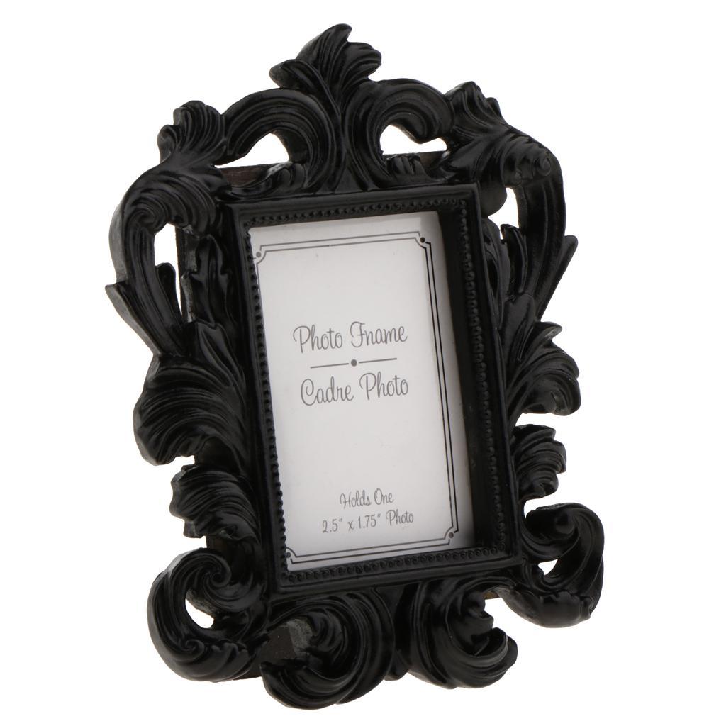 2-10pack Vintage Resin Photo Frame Picture Holder Home Table Decoration Black