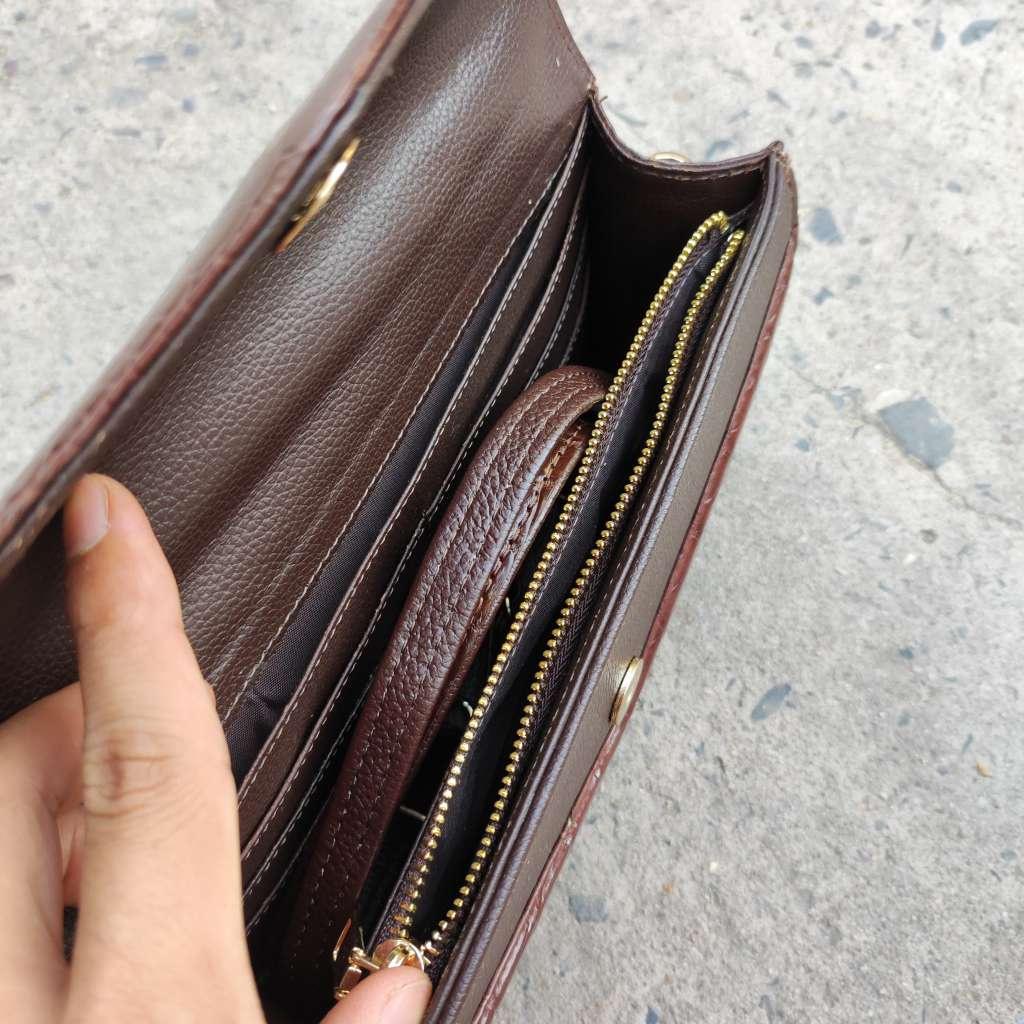 Cầm tay kiêm túi đeo Nữ da bụng cá sấu đẹp mịn màng!