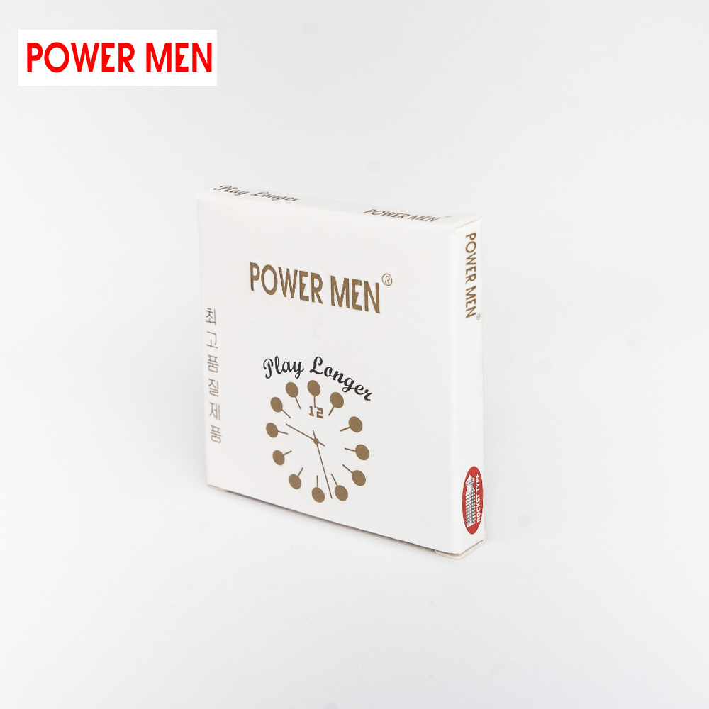 Bao cao su gân gai, kéo dài thời gian Powermen Player Longer hàng đồng hồ Hộp 9 BCS - che tên sp khi giao hàng