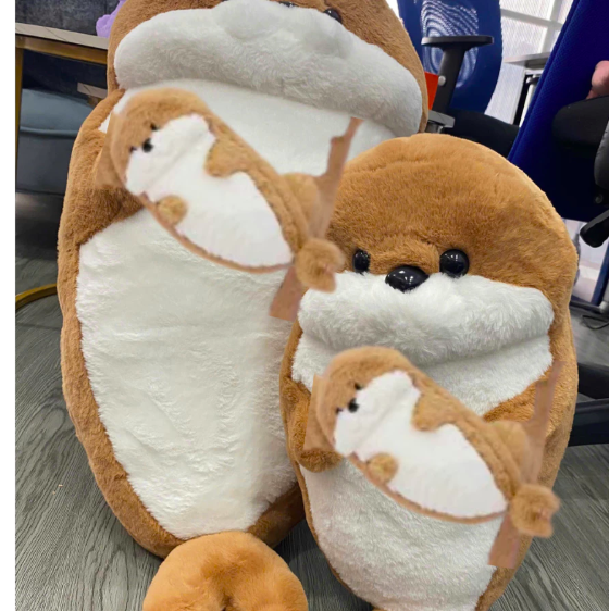 Thú nhồi bông hải cẩu ôm con đáng yêu - Size 55cm đến 80cm - Quà tặng gấu bông hải cẩu bụng bự êm mịn cho bé