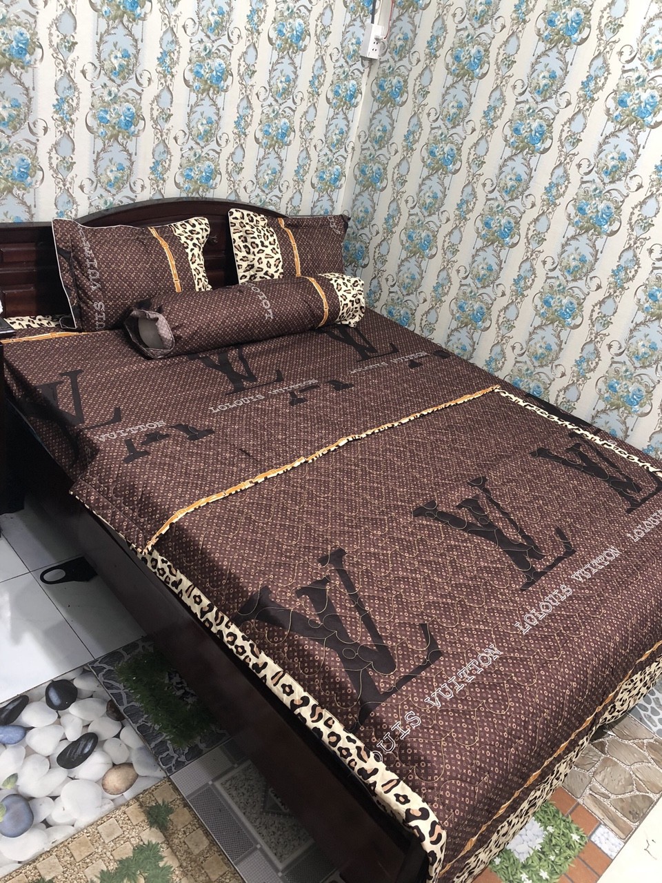 Bộ chăn ga vỏ gối 5 món , thời trang - Poly 5 món, cam kết hàng chuẩn 100%