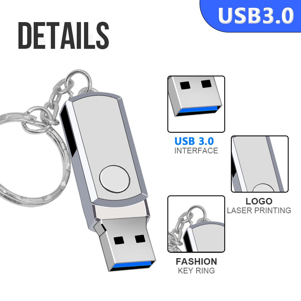 Vòng Xoay 3.0 Ổ Bút 128G USB Tốc Độ Cao 64G 16G Pendrive USB 3.0 Ổ Đĩa Flash 32G Logo Tùy Chỉnh USB Cho Máy Tính