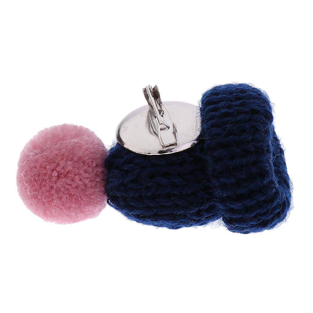 2xFemale Girls Kawaii Hat Sweater Brooches Korean Mini Cute Ball Pin Navy