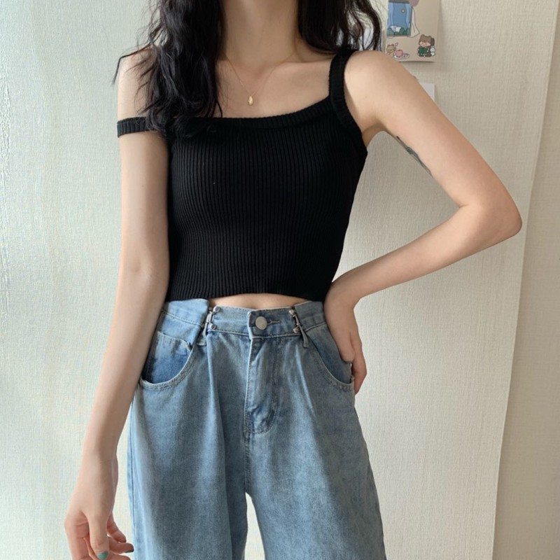 Áo hai dây croptop len Ulzzang Quảng Châu ALB7