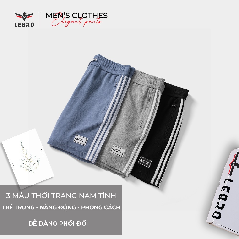 Quần short nam Lebro Freesly , quần đùi nam cao cấp chất liệu thoáng mát , thấm hút tốt , phong cách thể thao trẻ trung