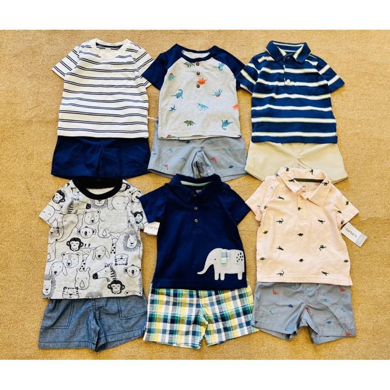 Bộ áo thun và quần sooc kaki dư xịn size từ 3 tháng đến 5 tuổi