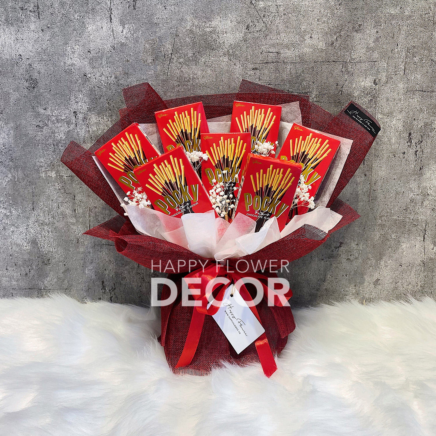 [Đặt riêng] Bó hoa bánh que GLICO Pocky thích hợp làm quà tặng người thân thương - Đóng gói bởi Happy Flower