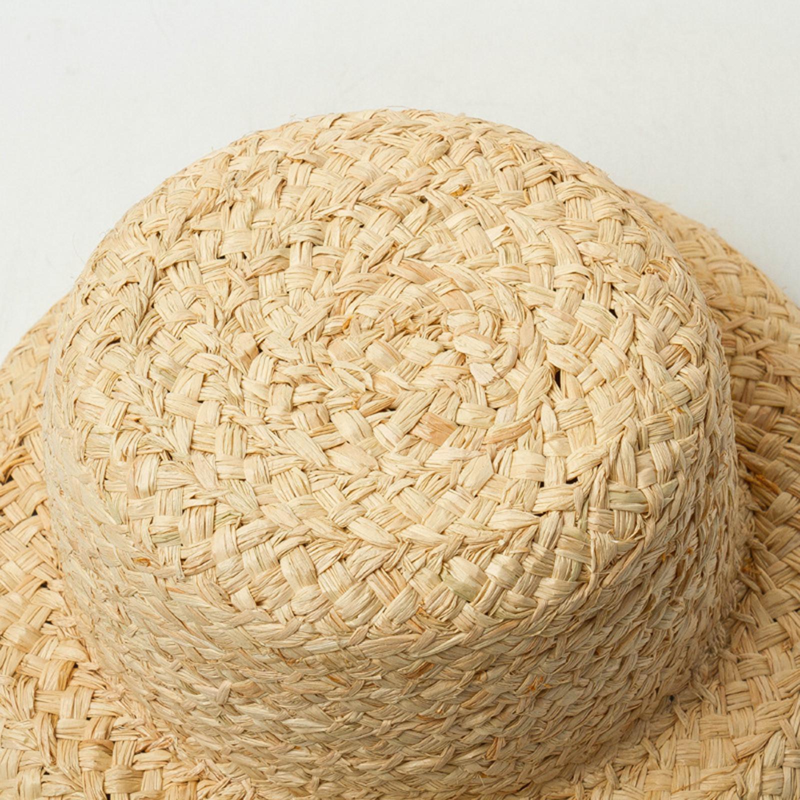 2pcs Fashion Kids Straw Hat Summer Travel Sun Hat W/ Adjustable Tie