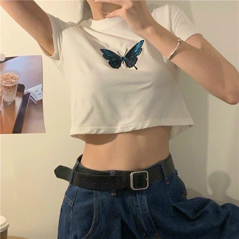 Áo Croptop hình bướm siêu xinh