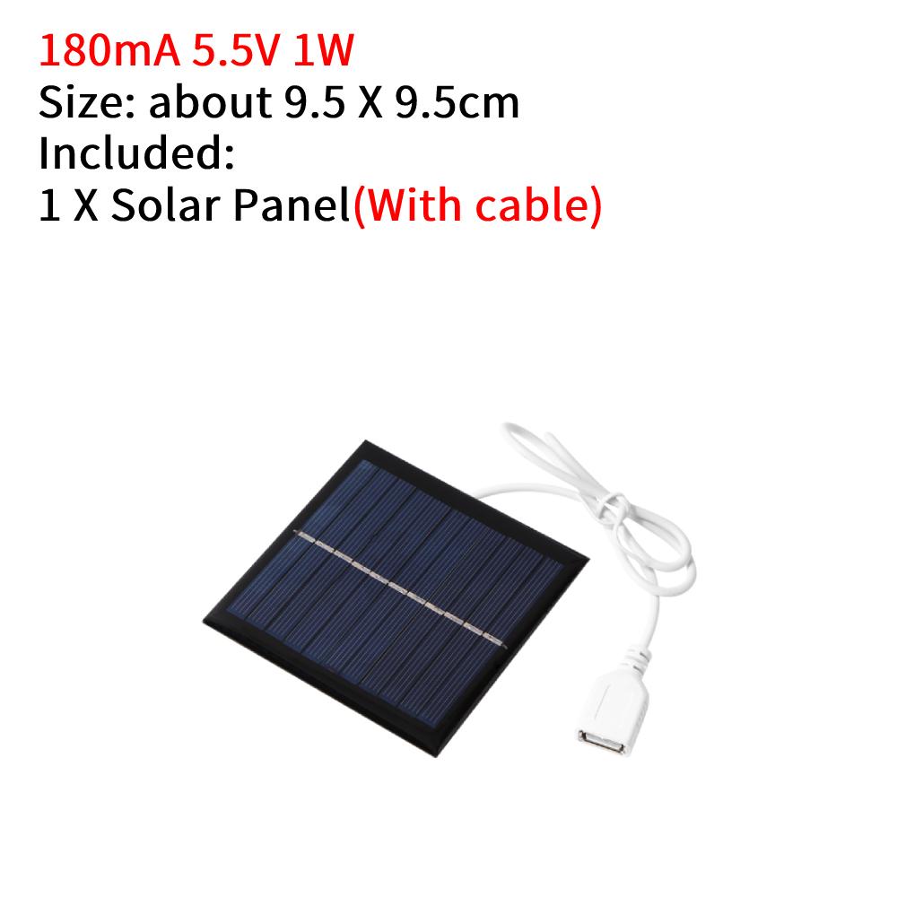 Bảng điều khiển năng lượng mặt trời Polysilicon 5V/2V Du lịch ngoài trời Bộ sạc năng lượng mặt trời USB Bảng điều khiển năng lượng mặt trời Điện thoại pin dự phòng cho cắm trại, đi bộ đường dài Màu sắc: 05