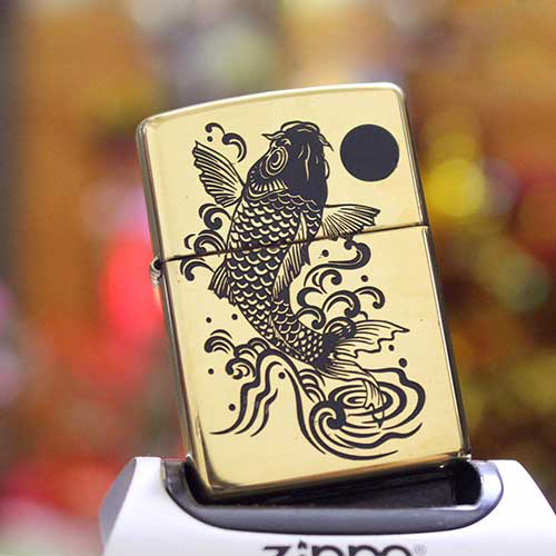 Bật Lửa Zippo Khắc Cá Chép 07 254b.Cachep07