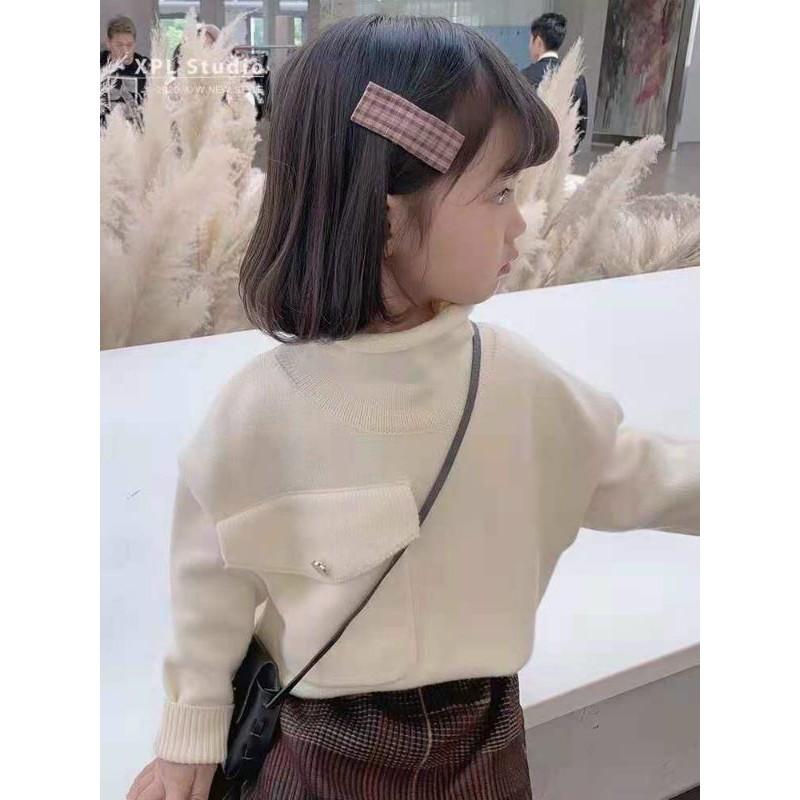 Áo len Quảng Châu bé gái cổ lọ siêu xinh cho bé 8-20kg