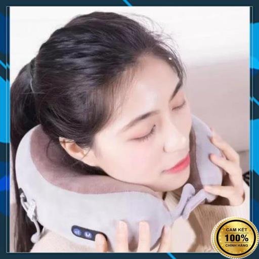 Gối Massage Cổ Chữ U Nhật Bản Cao Cấp - Máy Mát Xa Cổ Vai Gáy Có Sưởi Hồng Ngoại 4 Chức Năng Trị Liệu- Sạc Pin