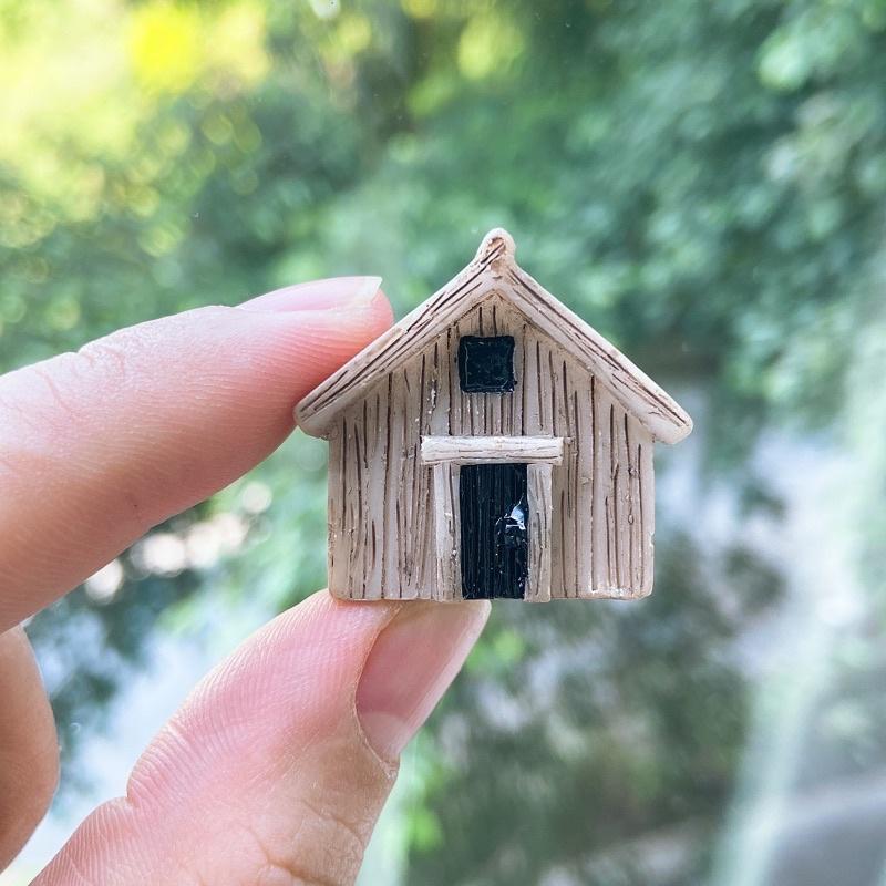 Tiểu cảnh mini ️ Mô hình ngôi nhà giả gỗ trang trí tiểu cảnh sen đá, sân vườn, bể cá, bể terrarium