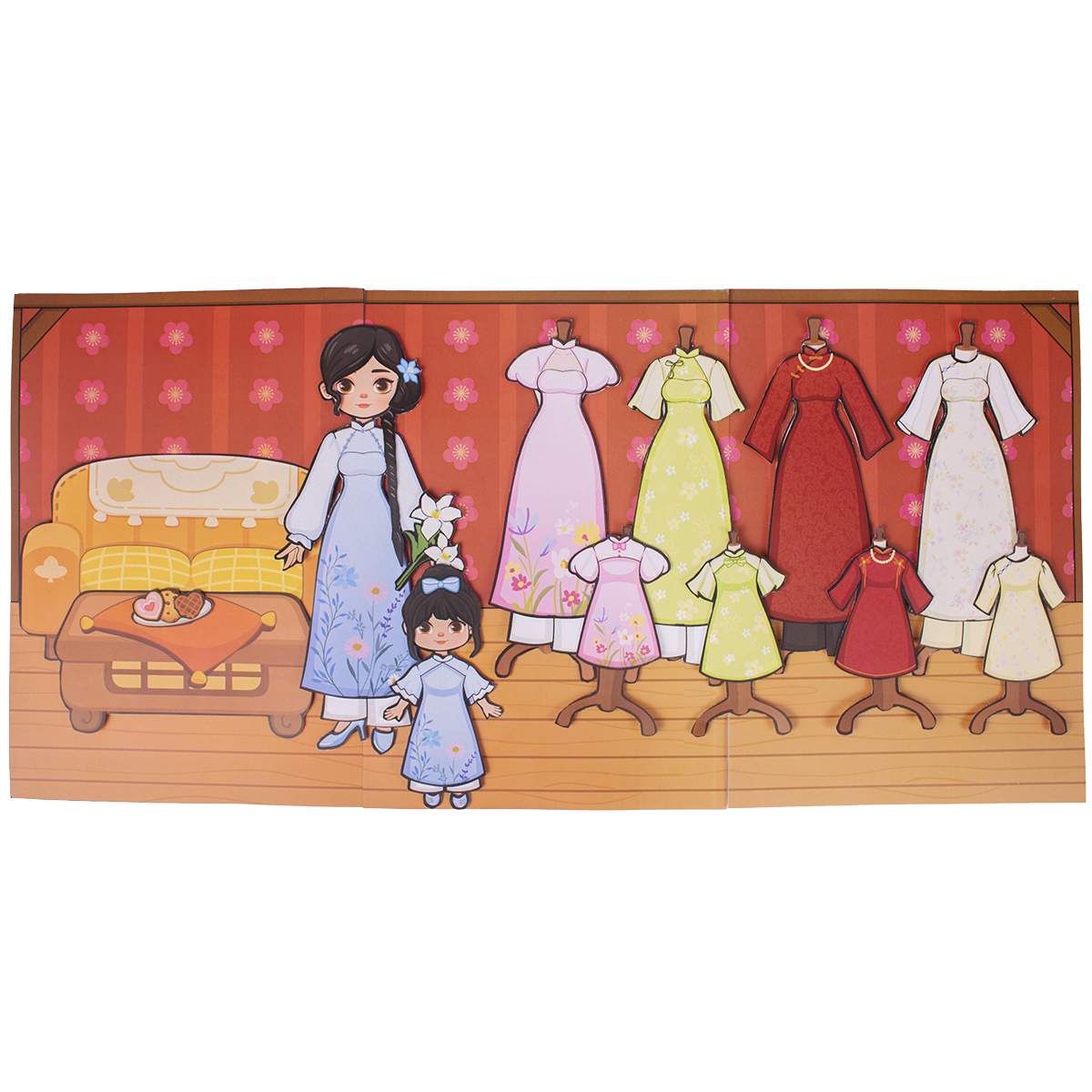 Bộ Thủ công Búp bê giấy Cadiy Tiệm Áo dài Sáng tạo cho Bé