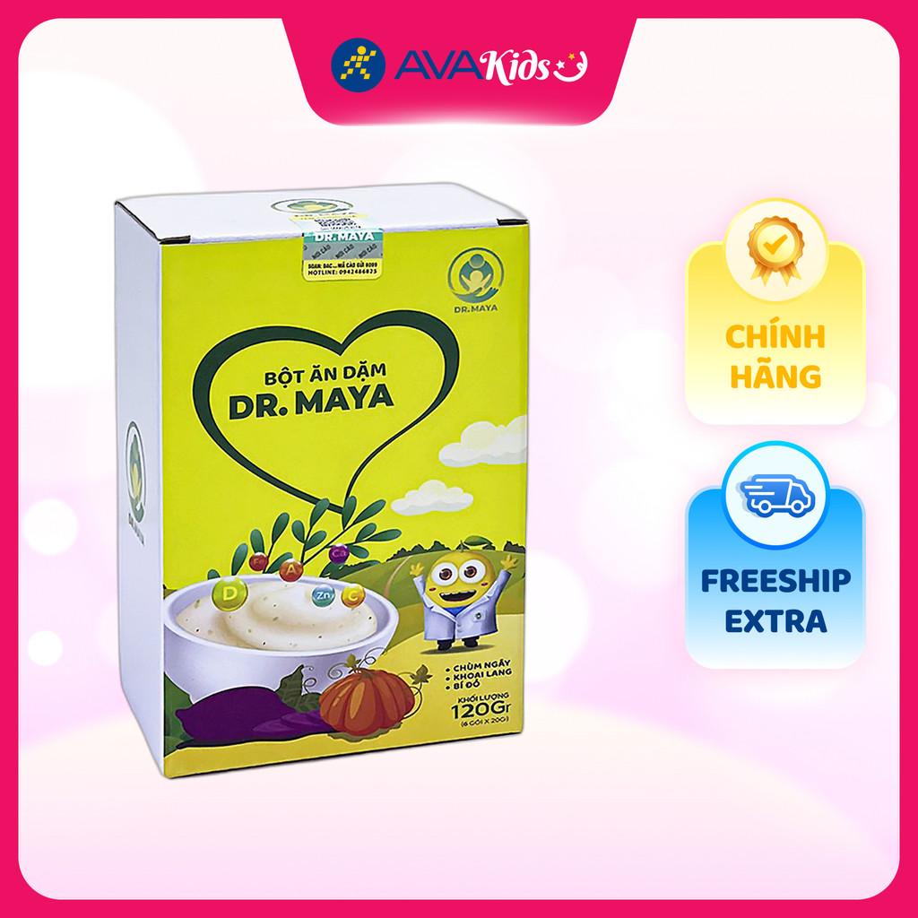 Bột ăn dặm Dr.Maya chùm ngây, khoai lang, bí đỏ hộp 120g (từ 5 tháng) - Hàng Chính Hãng
