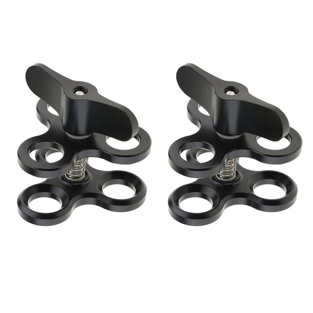 Phép Lạ Chiếu 2 Cái 1-Inch Ba Bóng Kẹp Cánh Tay Gắn Giá Đỡ Dưới Nước Hệ Thống Đèn Chiếu Sáng
