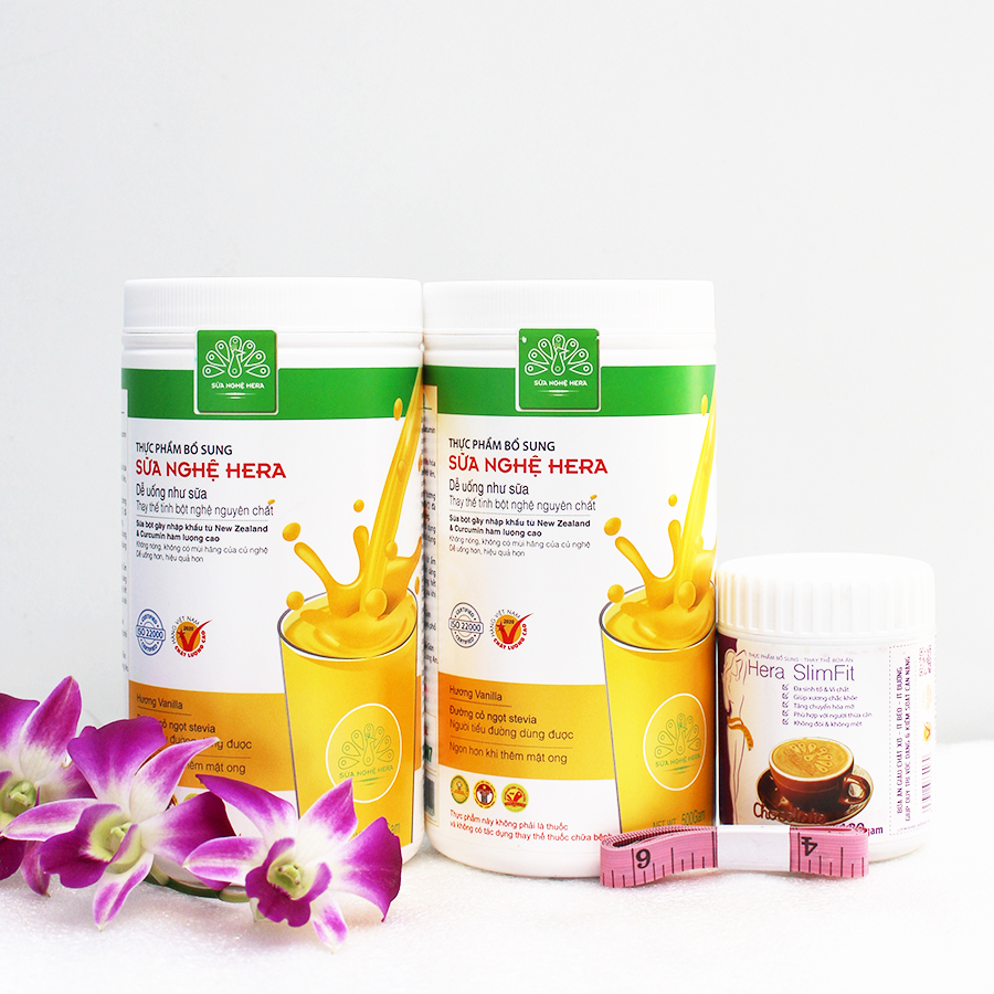 Liệu trình 2 hộp Sữa Nghệ Hera 500g - HẾT ĐAU DẠ DÀY và giúp LỢI SỮA cho con bú