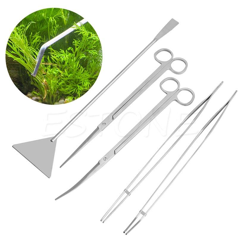 Nhíp thẳng, nhíp cong, kéo cắt, thanh san nền bằng thép không rỉ trồng cây thủy sinh, bán cạn, terrarium