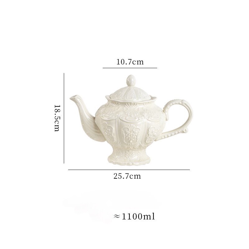 Ấm trà sứ cao cấp hoa nổi 1100ml BRITNEY 5656