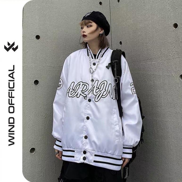 Áo khoác bomber dù unisex form rộng 2 lớp cực đẹp nam nữ thời trang kim gia