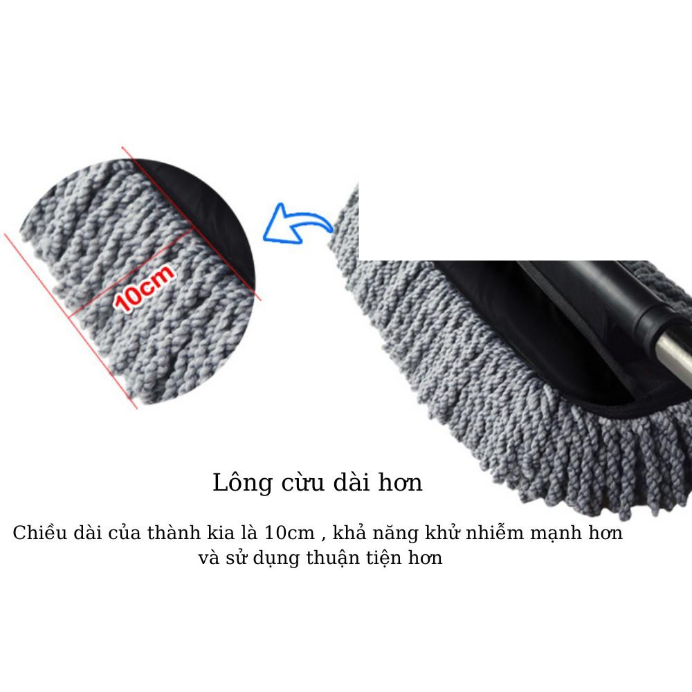 Chổi rửa xe ô tô , chổi dẹt nano lau chùi xe ô tô sợi mềm điều chỉnh độ dài C01