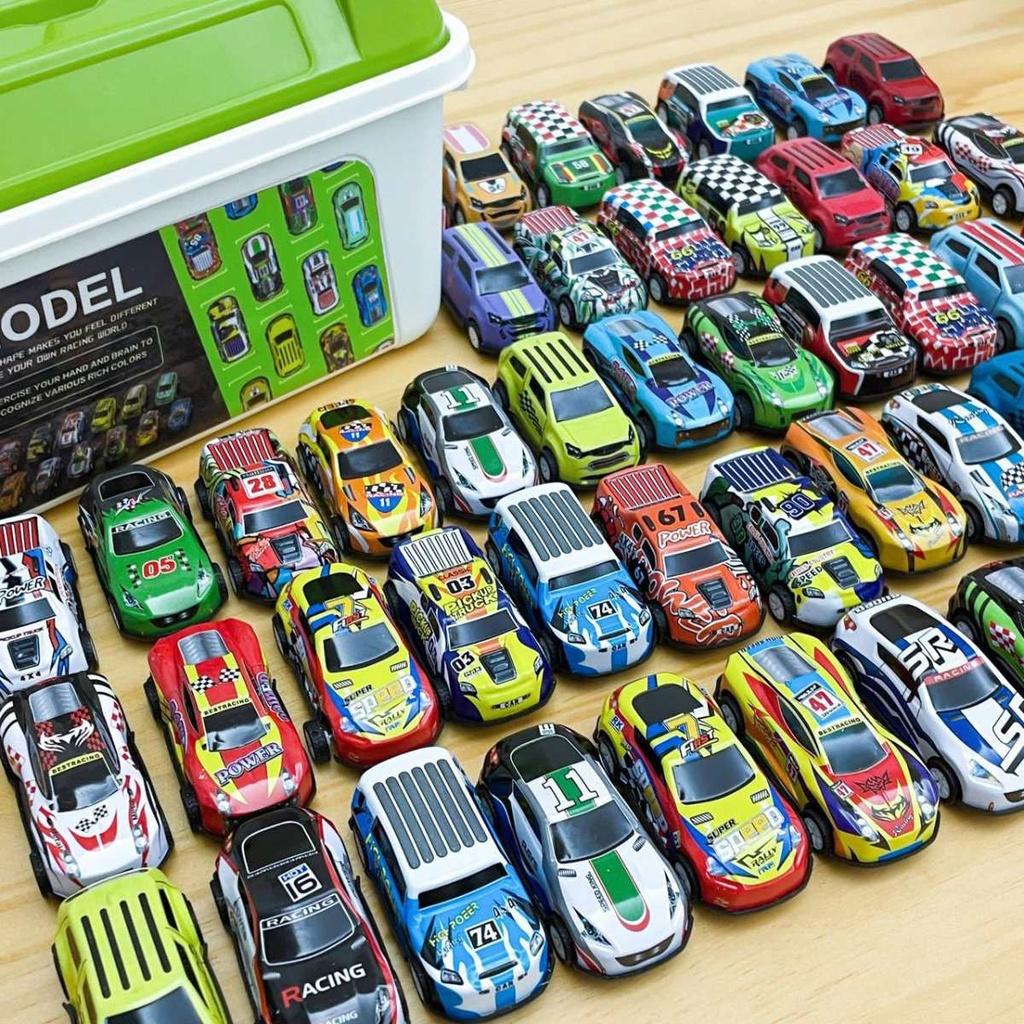 Set xe đồ chơi, Hôp 30 ô tô đồ chơi chạy đà cót kéo lùi chất liệu hợp kim cao cấp cho bé, tổng hợp nhiều loại xe