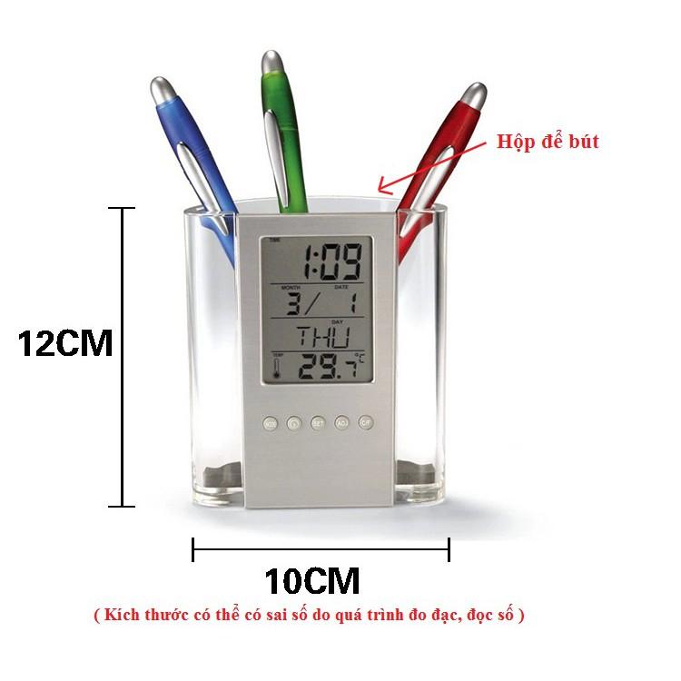 Đồng hồ để bàn kiêm hộp đựng bút V2
