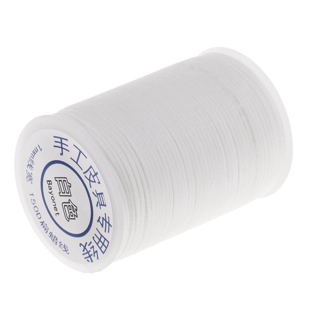 2 Roll Black And White 1mm Waxed Polyester Braided Thread for Leahter Crafts