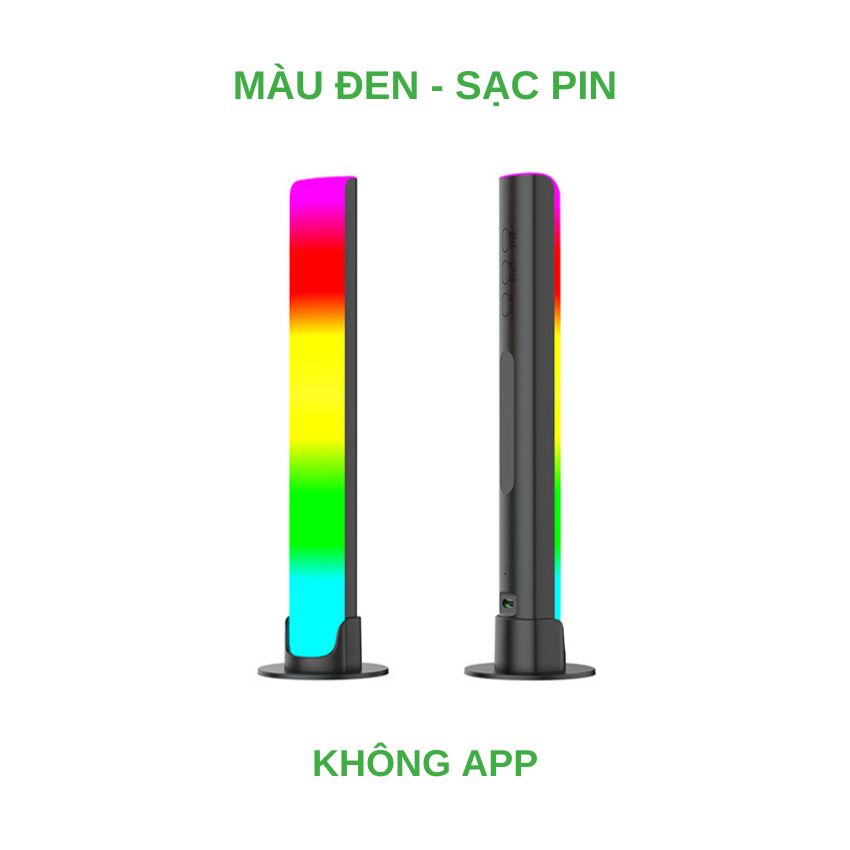 Thanh đèn LED RGB nháy theo nhạc thông minh cao 22cm cho máy tính, tivi đặt trong xe ô tô và decor phòng cực kì đẹp điều khiển qua giọng nói, có Pin dùng được 4 tiếng