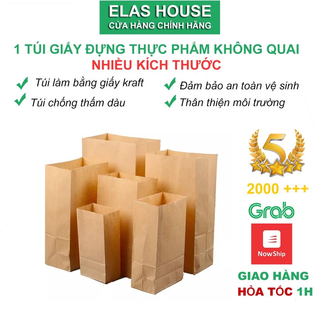 Túi giấy kraft nâu đựng thực phẩm bánh mì không có quai Elashouse