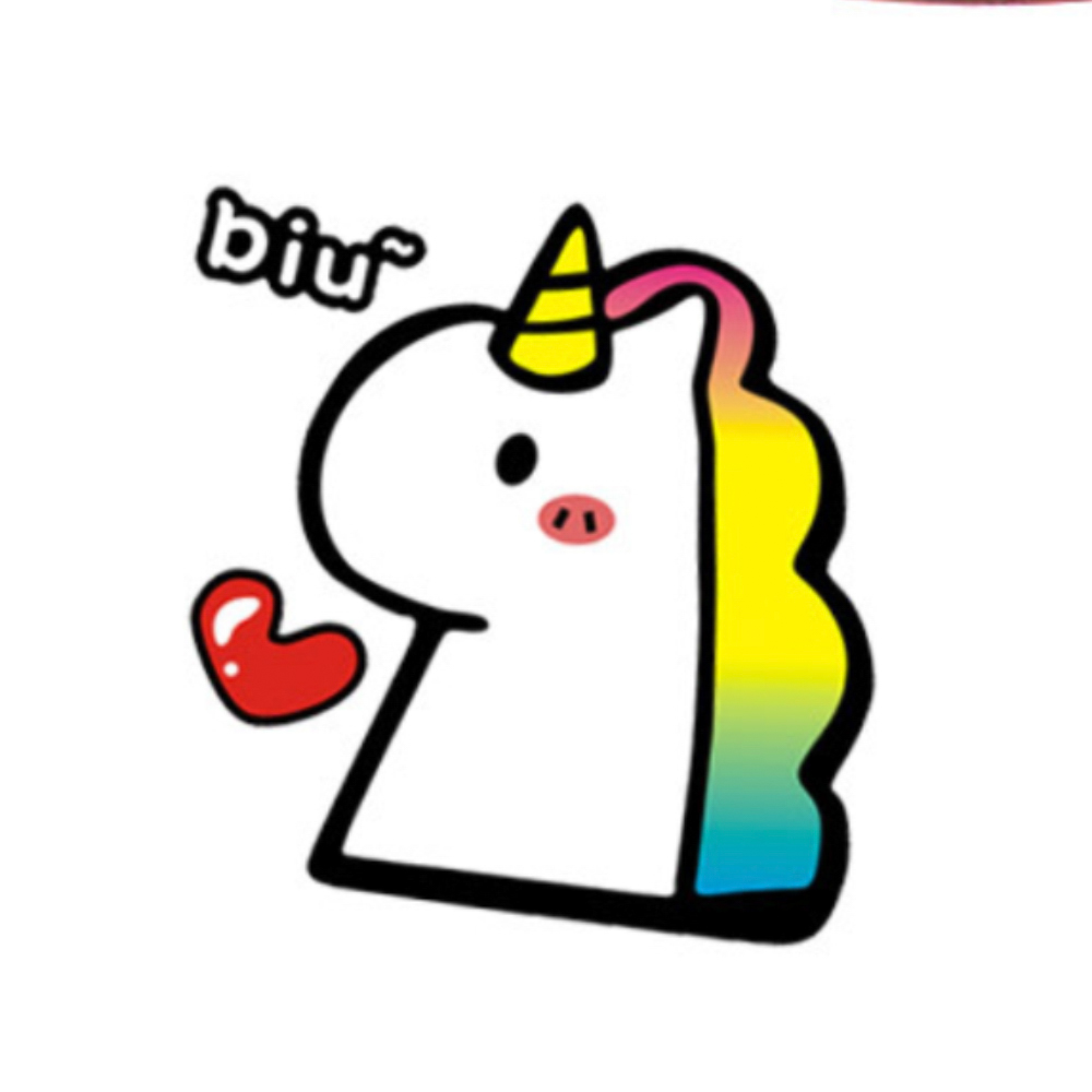 UNICORN BIU NGỰA SỪNG THẢ TIM - Sticker transfer hình dán trang trí Xe hơi Ô tô size 11x11cm