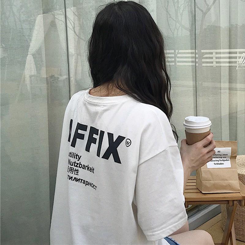 Áo thun nữ cổ tròn ngắn tay in chữ