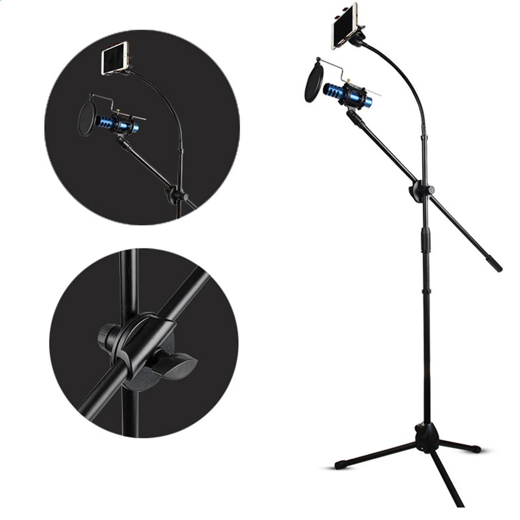 2 in1 Phones Holder Flexible Tripod Bracket Stand Mount for Mobile Phone Mic